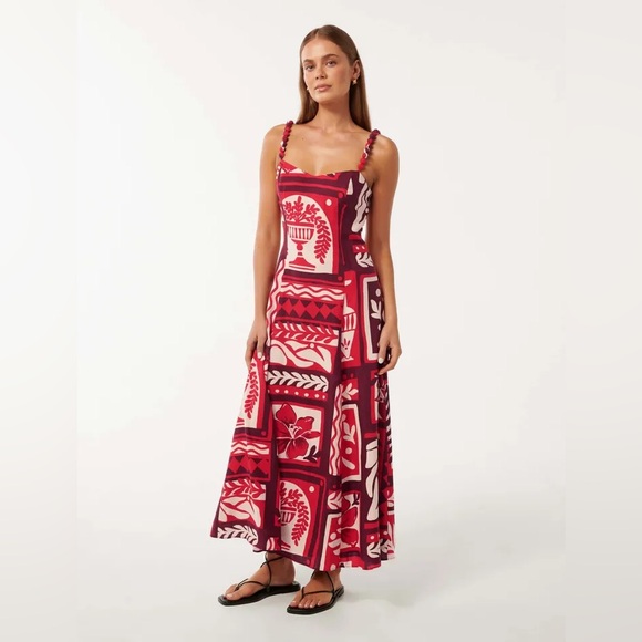 Ever New Dresses & Skirts - Simona Square-Neck Linen Midi Dress